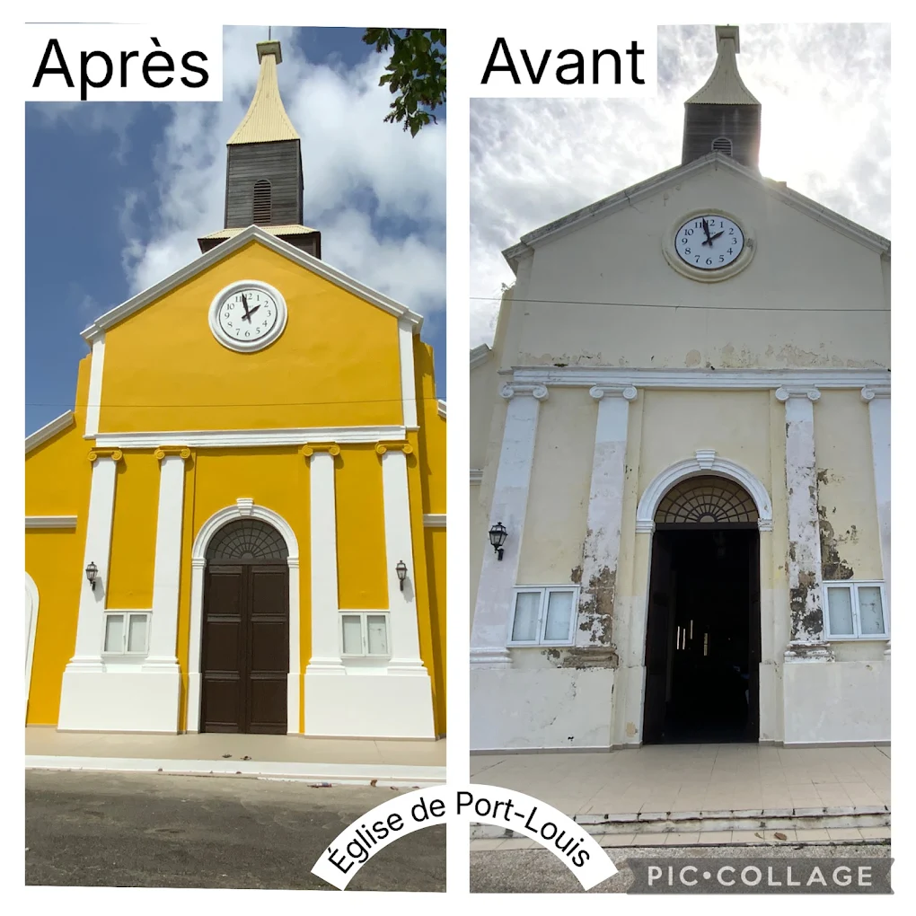 Avant / Après : ravalement de l'église de Port-Louis